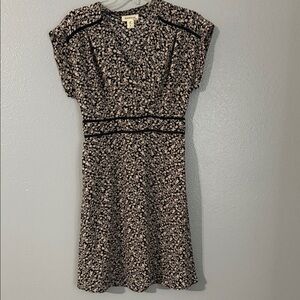 Monteau Black and Cream Floral Mini Dress